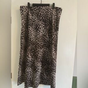 LOFT Leopard Print Maxi Skirt - Taupe and Black